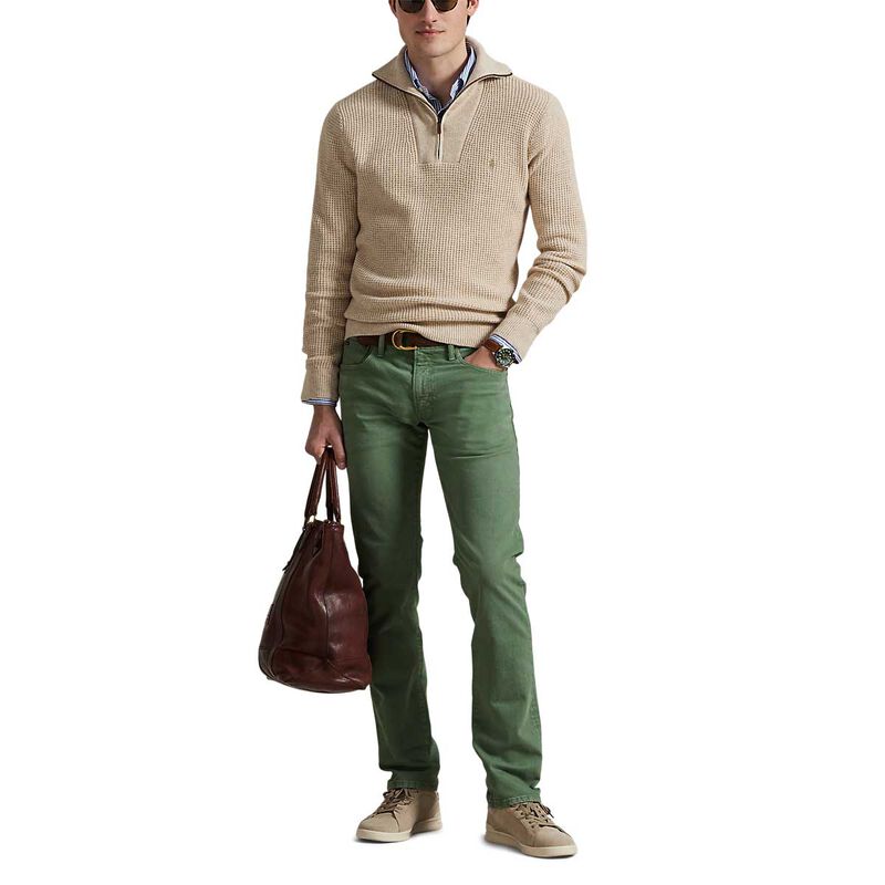 Polo Ralph Lauren Waffle Wool-Cotton Quarter-Zip Sweater image number 3